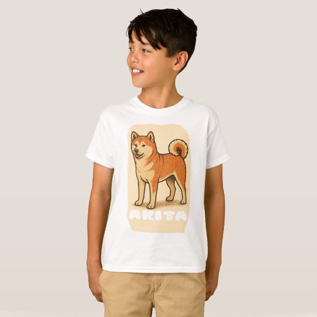 AKITA INU DOG FUNNY T-Shirt (Hel framsida)