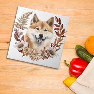 Akita Inu Hund Autumn Wandeans Kakelplatta