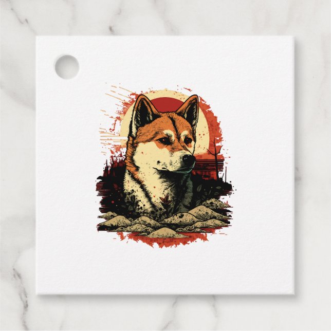 Akita Inu Hund Gåvor Etiketter (Framsida)