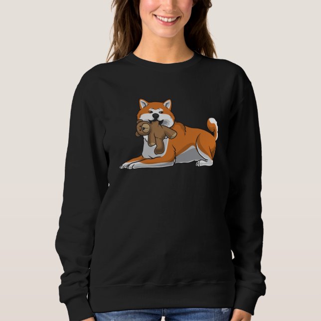 Akita Inu Hund med Mjukisdjur och öron T Shirt (Framsida)