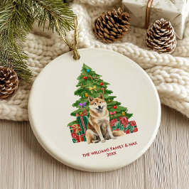 Akita Inu Hund Personlig jul Julgransprydnad Keramik