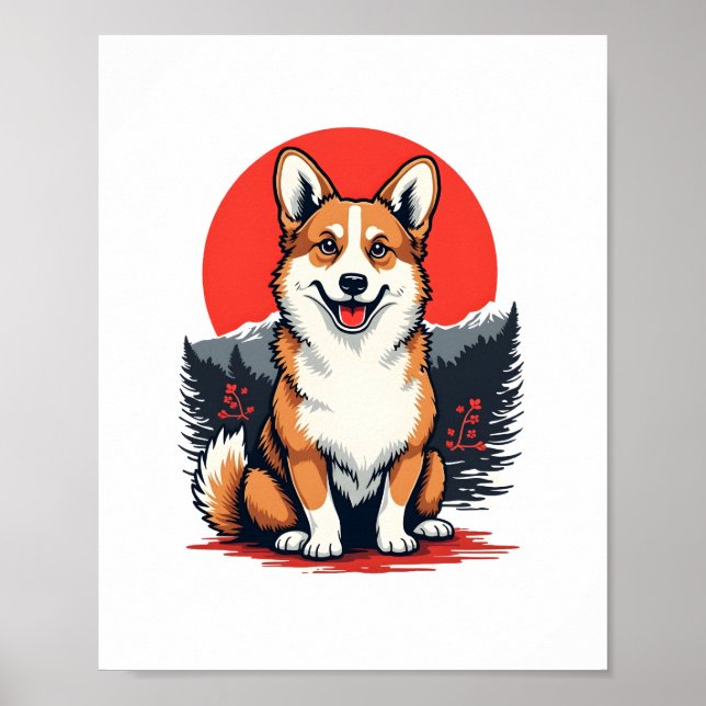 Akita Inu Hund Poster (Framsidan)