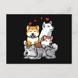 Akita Inu Hund Vykort