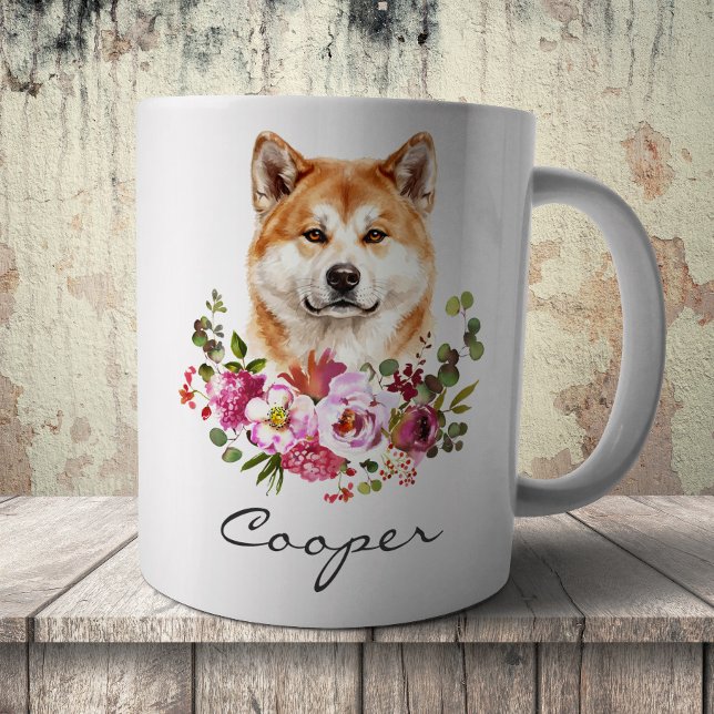 Akita Inu i akvarell Kaffemugg (Skapare uppladdad)