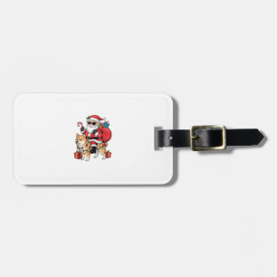 Akita Inu Julafton Lighting Santa Riding Akita Inu Bagagebricka
