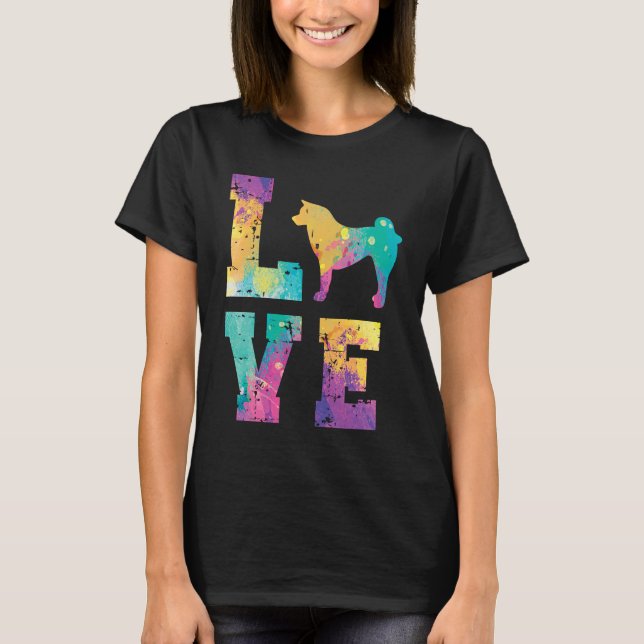 Akita Inu Love T Shirt (Framsida)