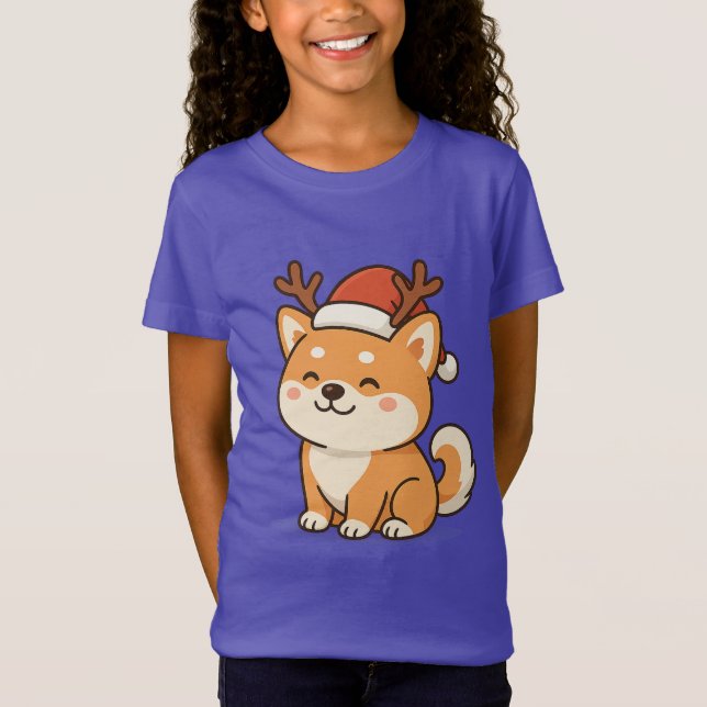 AKITA INU ROLIG JUL T-Shirt  (Framsida)