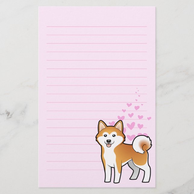 Akita Inu/Shiba Inu kärlek Brevpapper (Framsida)