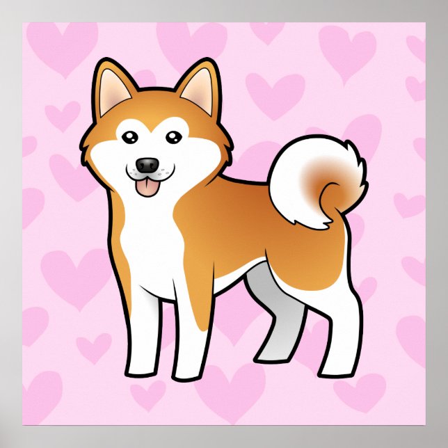 Akita Inu / Shiba Inu Kärlek Poster (Framsidan)