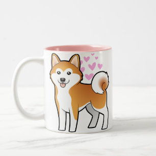 Akita Inu/Shiba Inu kärlek Två-Tonad Mugg