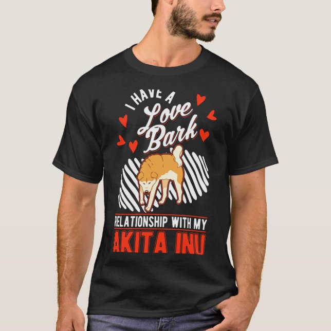 Akita Inu Valentines Day Japanese Akita  T Shirt (Framsida)