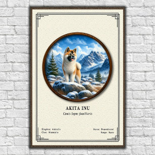 Akita Inu Zoologisk Serie Poster