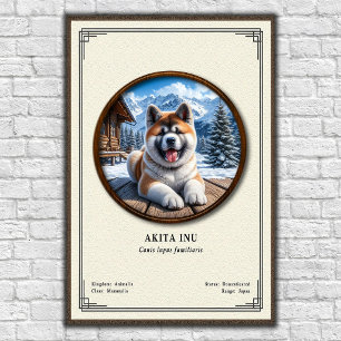 Akita Inu Zoologisk Serie Poster