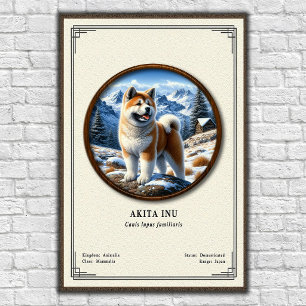 Akita Inu Zoologisk Serie Poster