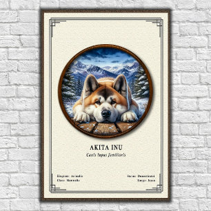 Akita Inu Zoologisk Serie Poster