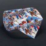 Akita jul Festive Snö Scene Slips<br><div class="desc">En helgdag med hjärtslitande hund i snö,  som bär en julhatt och omges av färgfulla presentlådor. I bakgrunden bygger barn snögubbe bredvid ett Julgran som är täckt av snö och skapar en glatt vinter under. Perfekt för att sprida helgdag och fånga julens magi.</div>