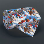 Akita jul Festive Snö Scene Slips<br><div class="desc">En helgdag med hjärtslitande hund i snö,  som bär en julhatt och omges av färgfulla presentlådor. I bakgrunden bygger barn snögubbe bredvid ett Julgran som är täckt av snö och skapar en glatt vinter under. Perfekt för att sprida helgdag och fånga julens magi.</div>