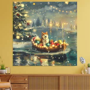 Akita jul Festive Voyage Canvastryck