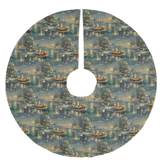 Akita jul Festive Voyage Julgransmatta Borstad Polyester (Framsidan)