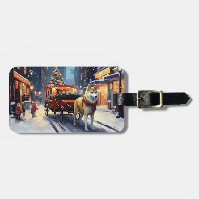 Akita jul-festsäsong bagagebricka (Horisontell Framsida)