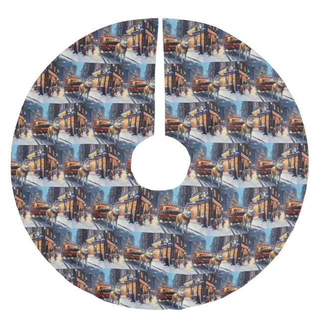 Akita jul-festsäsong julgransmatta borstad polyester (Framsidan)