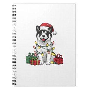 Akita Julafton Lighting Santa Hat Akita Hund jul Anteckningsbok