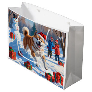 Akita julfestlig snöscen