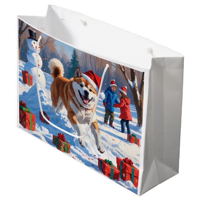 Akita julfestlig snöscen  (Framsidan Vinklad)