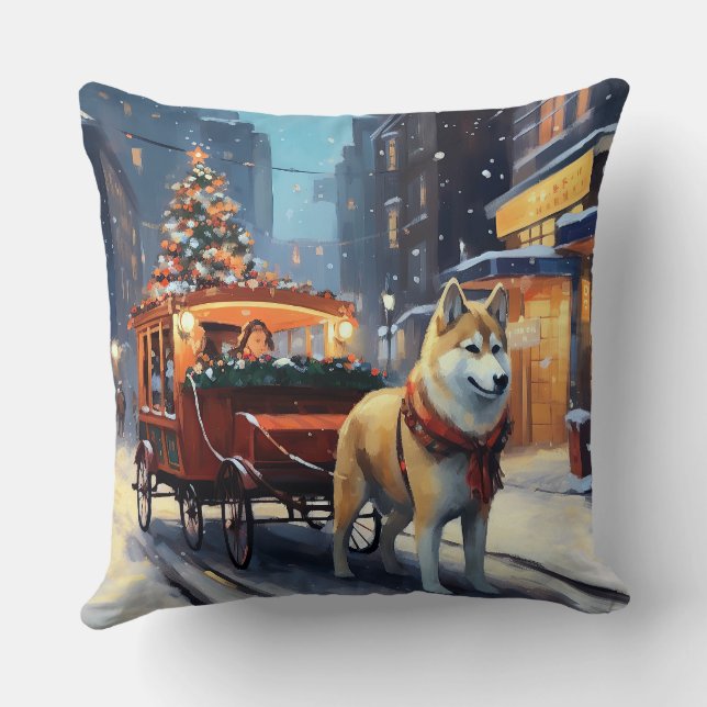 Akita julfestliga säsong kudde (Baksida)