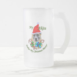 Akita julgåvor frostat ölglas