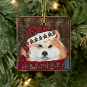 Akita Julgransprydnad Keramik