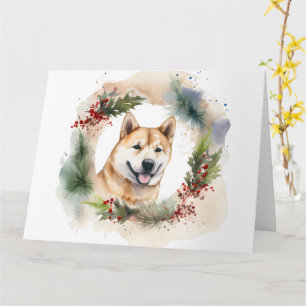 Akita Julkrans Festiva Hundvalp Kort