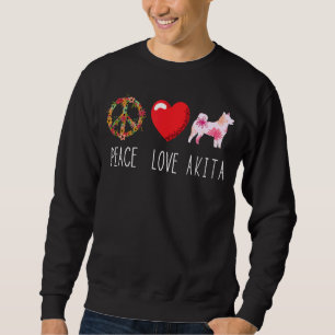 Akita Kärlek Peace Akita Shiba Inu Akita Hund Akit Lång Ärmad Tröja