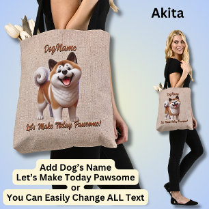 Akita - lägg till Hund Namn, Ändra text Tygkasse