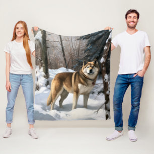 Akita Låt det snöa jul Fleecefilt