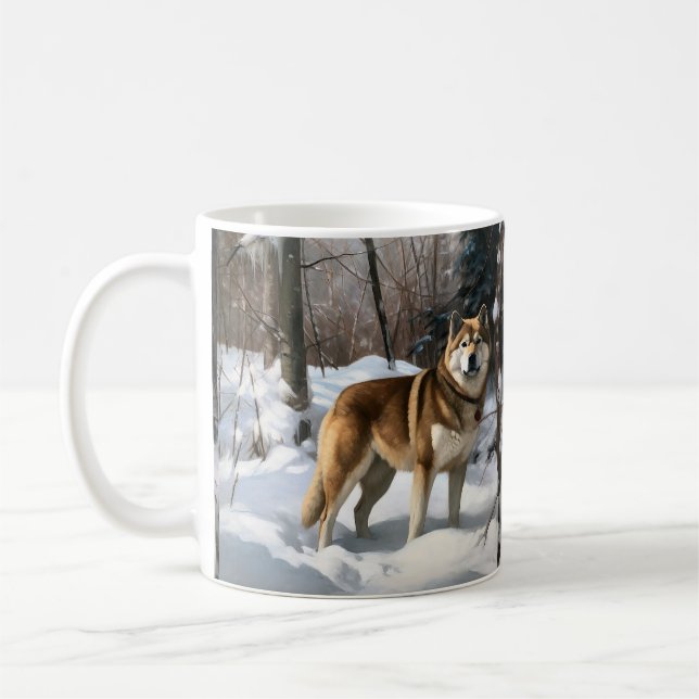 Akita Låt det snöa jul Kaffemugg (Vänster)