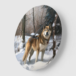 Akita Låt det snöa jul Stor Klocka