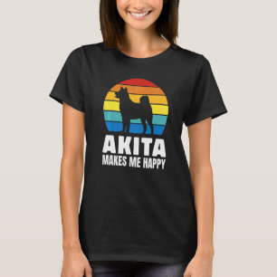 Akita Makes Me Lycklig Hund Hund aveln T Shirt