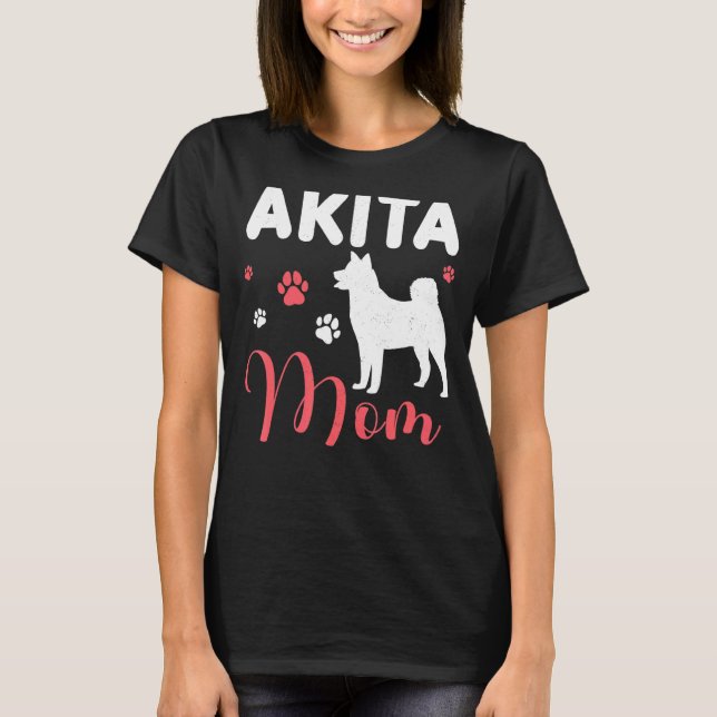 Akita Mamma Hund Mamma American Akita Inu T Shirt (Framsida)