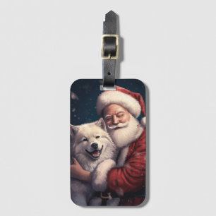 Akita med Jultomten julafton Bagagebricka