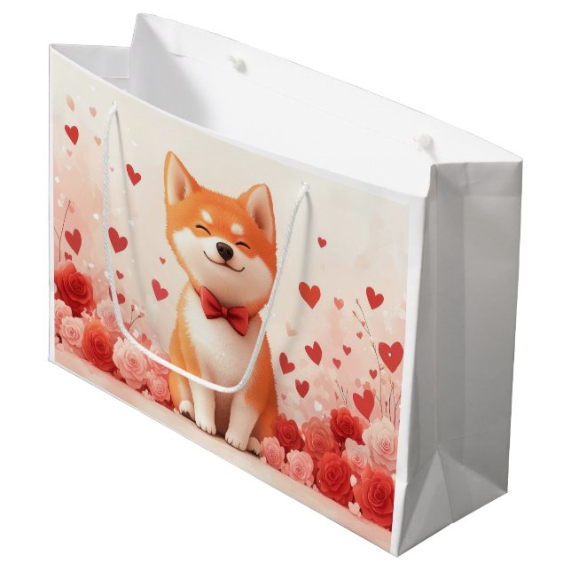 Akita med rosor - Alla hjärtans dag  (Framsidan Vinklad)