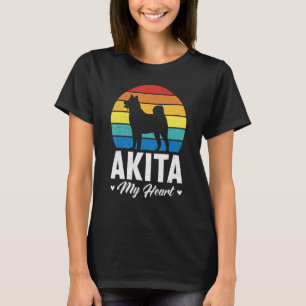 Akita My Heart Retro Vintage American Akita Inu T Shirt