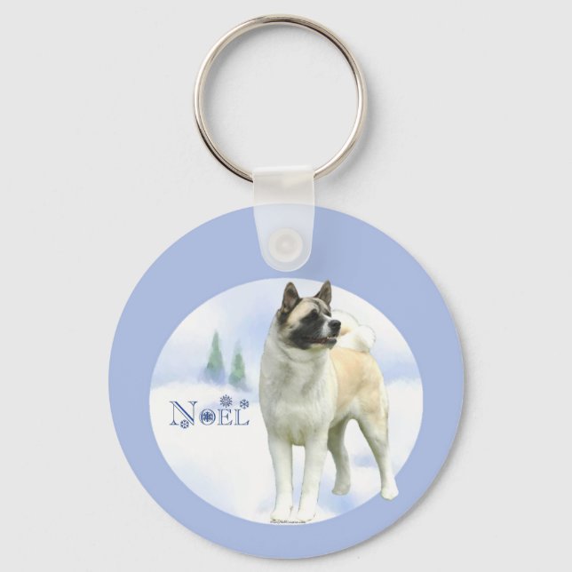 Akita Noel Keychain Nyckelring (Framsida)