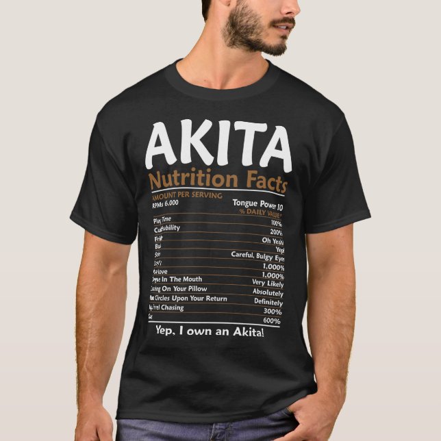 Akita Nutrition Facts T Shirt (Framsida)