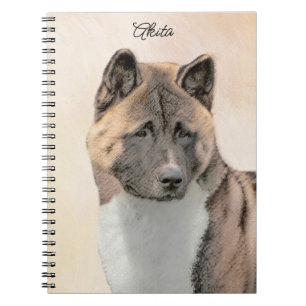 Akita Painting - Cute Original Hund Art Anteckningsbok