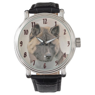 Akita Painting - Cute Original Hund Art Armbandsur