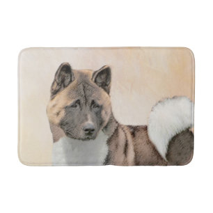 Akita Painting - Cute Original Hund Art Badrumsmatta