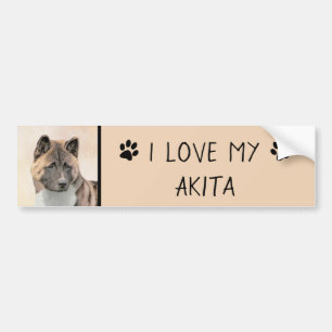 Akita Painting - Cute Original Hund Art Bildekal