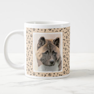 Akita Painting - Cute Original Hund Art Jumbo Mugg