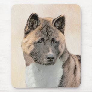 Akita Painting - Cute Original Hund Art Musmatta
